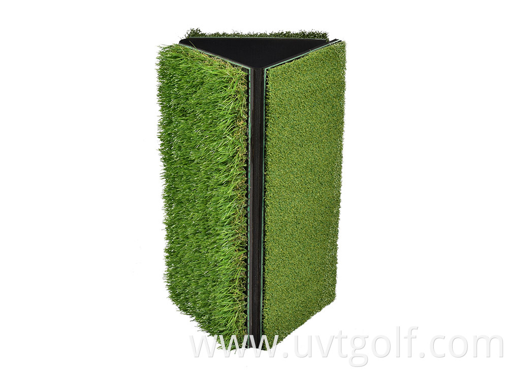 Mini Portable Tri-Turf Golf Hitting Practice Driving Chipping Training Aids 3 in 1 Foldable Turf mat